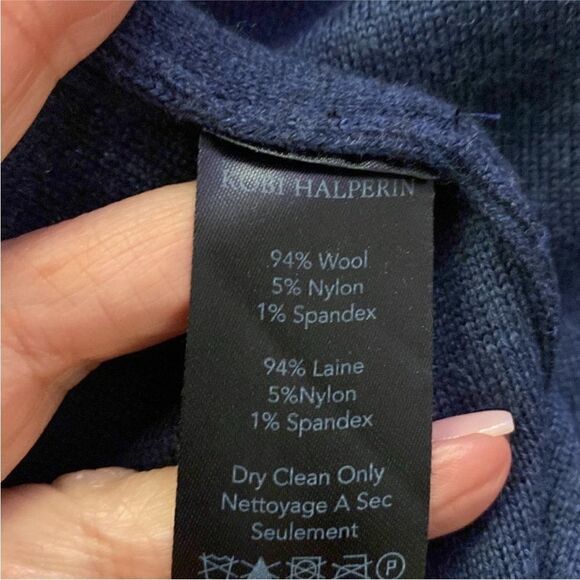 KOBI HALPERIN Elegant Blue Women's belted cardigan, XS-S - Picture 10 of 10